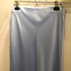 Loft Bias Midi Slip Skirt, Size Large, Light Blue